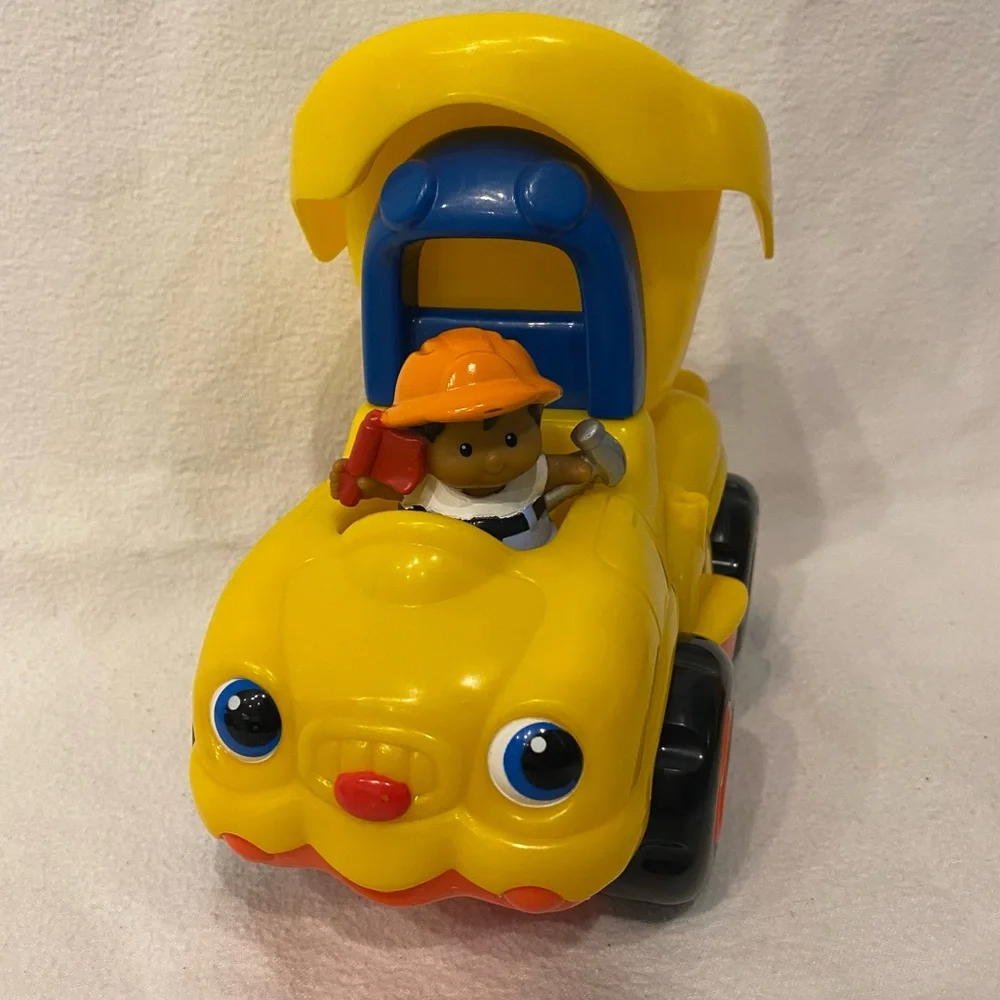 Little People construction trucks people and rock set Fisher Price